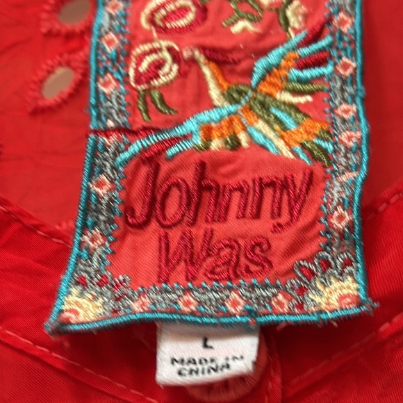 Johnny Was Red Sleeveless Midi Sundress-Large - Picture 4 of 9